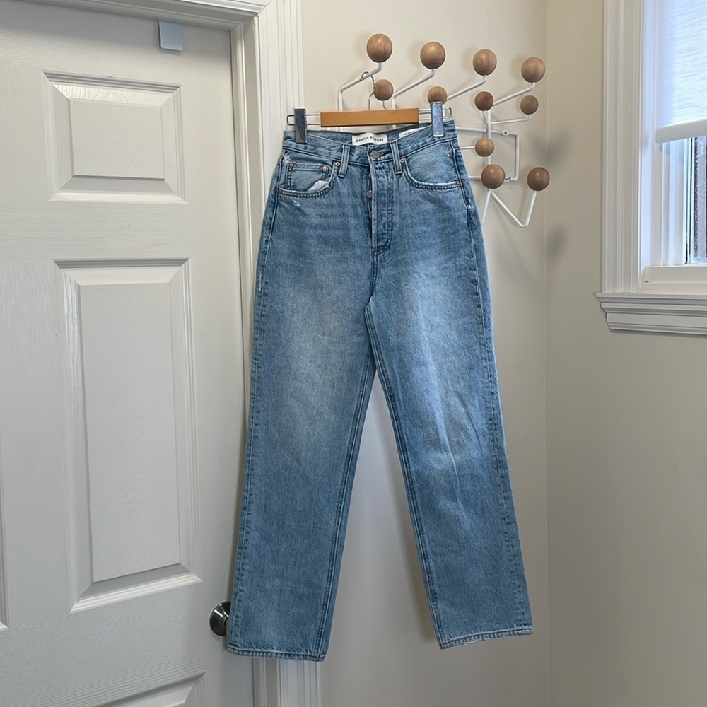 Aritzia Denim Forum Joni High Rise Loose Organic Cotton Denim Jeans Blue 24 x 29